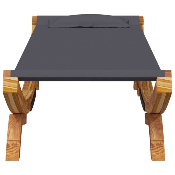 vidaXL Lit de repos ext&eacute;rieur 100x188,5x44 cm Bois courb&eacute; Anthracite