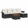 vidaXL Ensemble de canap&eacute; de jardin 6 pc Noir Poly rotin