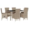 vidaXL Ensemble &agrave; manger de jardin et coussins 7 pcs beige poly rotin