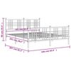 vidaXL Cadre de lit m&eacute;tal sans matelas et pied de lit blanc 160x200 cm