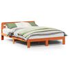 vidaXL Cadre de lit sans matelas cire marron 135x190cm bois pin massif