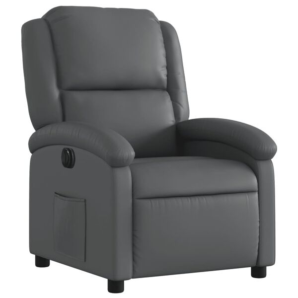 vidaXL Fauteuil inclinable &eacute;lectrique Gris Similicuir