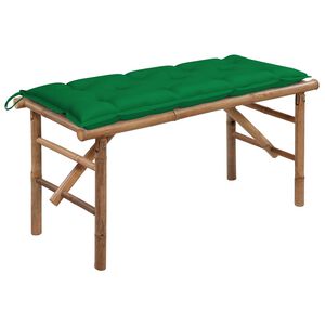 vidaXL Banc de jardin pliable avec coussin 118 cm Bambou