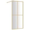 vidaXL Paroi de douche avec verre ESG transparent dor&eacute; 90x195 cm