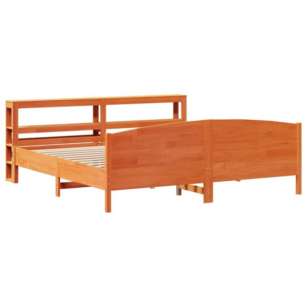 vidaXL Cadre de lit sans matelas cire marron 180x200cm bois pin massif
