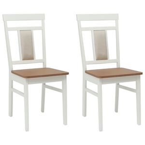 vidaXL Chaise de salle &agrave; manger 2 pc Bois de Caoutchouc Massif