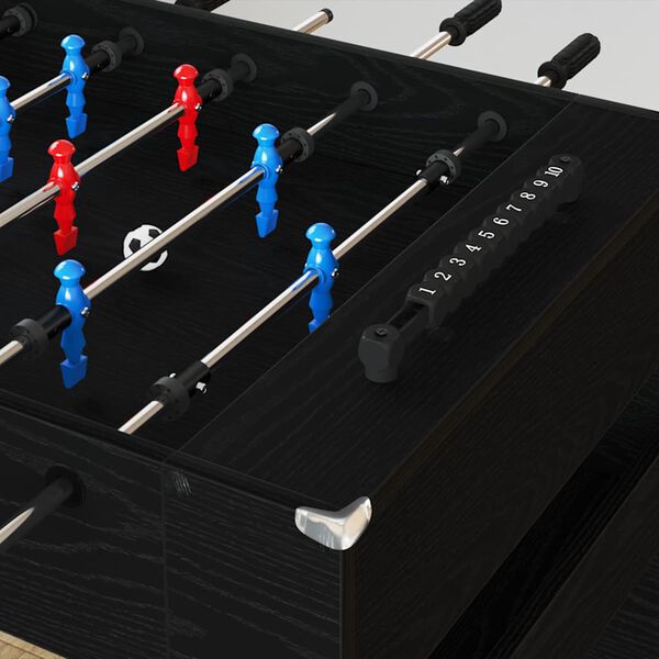vidaXL Table de Foosball Ch&ecirc;ne Noir 125 x 60,5 x 80 cm