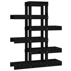 vidaXL Support &agrave; plantes Noir 85x25x109,5 cm Bois massif de pin
