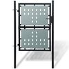 vidaXL Portail de cl&ocirc;ture noir &agrave; une porte 100x125 cm