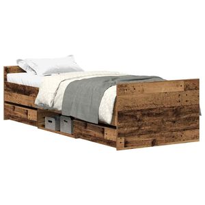 vidaXL Cadre de lit sans matelas vieux bois 90x190 cm bois ing&eacute;nierie