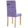 vidaXL Chaises &agrave; manger lot de 2 violet tissu