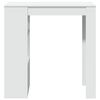 vidaXL Table de bar avec étagères blanc bois d'ingénierie