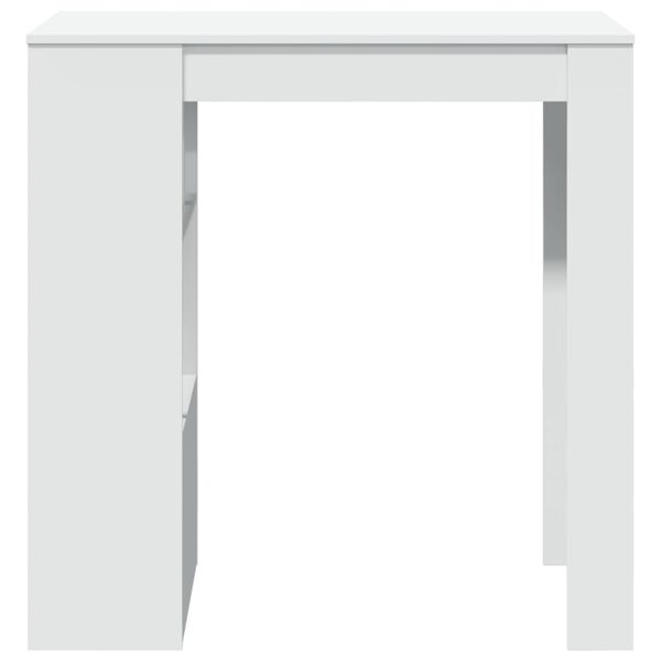 vidaXL Table de bar avec étagères blanc bois d'ingénierie