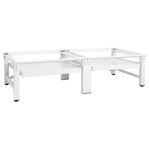 vidaXL Socle de lave-linge et s&egrave;che-linge et &eacute;tag&egrave;re coulissante Blanc
