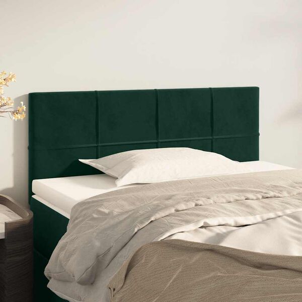 vidaXL T&ecirc;te de lit Vert fonc&eacute; 100x5x78/88 cm Velours