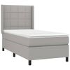 vidaXL Sommier &agrave; lattes de lit matelas LED Gris clair 90x200cm Tissu