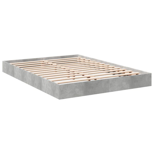 vidaXL Cadre de lit sans matelas gris b&eacute;ton 120x190 cm