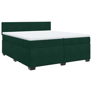 vidaXL Sommier &agrave; lattes de lit et matelas Vert fonc&eacute; 200x200cm Velours