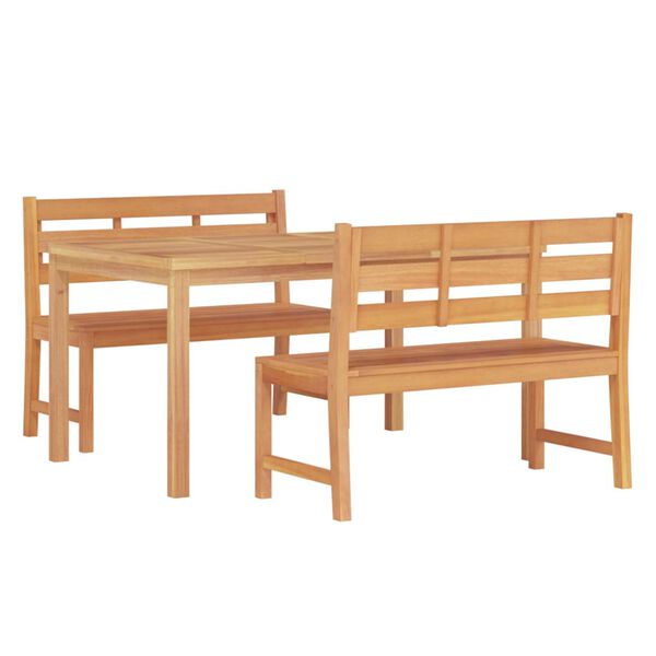 vidaXL Ensemble &agrave; manger de jardin 3 pcs Bois de teck massif