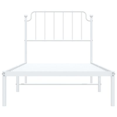 vidaXL Cadre de lit métal sans matelas avec tête de lit blanc 90x190cm