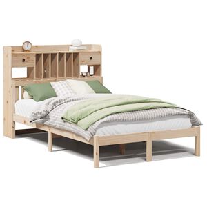 vidaXL Lit biblioth&egrave;que sans matelas 135x190 cm bois de pin massif