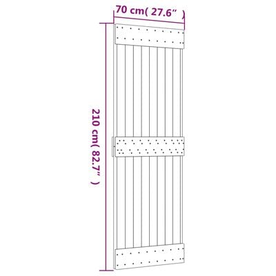 vidaXL Porte coulissante et kit de quincaillerie 70x210 cm pin massif