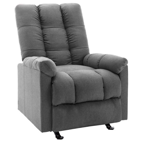 vidaXL Fauteuil inclinable Gris clair Tissu