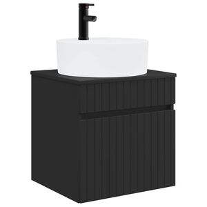 vidaXL Meuble de lavabo mural Noir 49 x 44,5 x 65 cm Bois d'ing&eacute;nierie