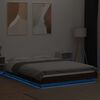 vidaXL Cadre de lit avec lumi&egrave;res LED sans matelas 140x190 cm