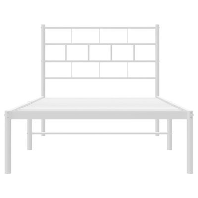 vidaXL Cadre de lit métal sans matelas et tête de lit blanc 107x203 cm