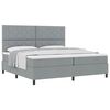 vidaXL Lit &agrave; ressorts avec matelas Gris clair 200 x 200 cm tissu