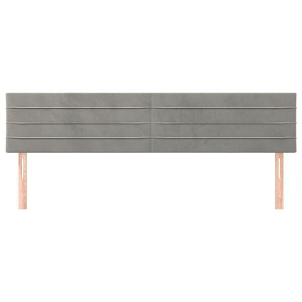 vidaXL T&ecirc;tes de lit Gris clair 200x5x78/88 cm Velours