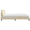 vidaXL Lit avec matelas Hanko cr&egrave;me 200x200 cm tissu