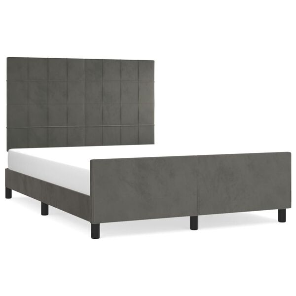 vidaXL Cadre de lit sans matelas gris fonc&eacute; 140x200 cm velours