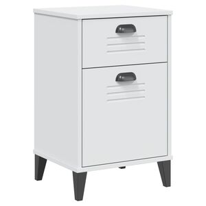 vidaXL Table de chevet VIKEN blanc bois d'ing&eacute;nierie