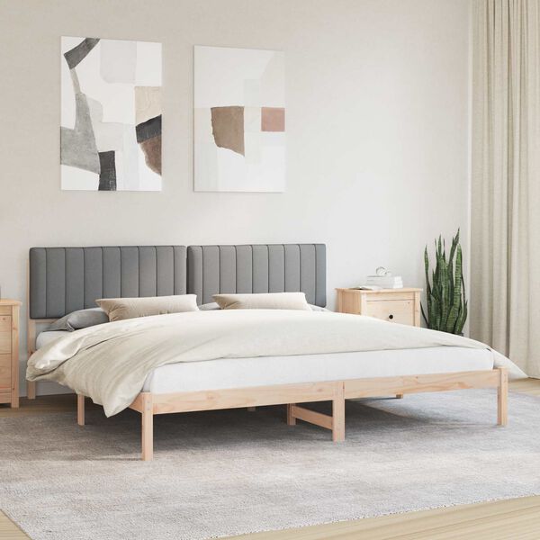 vidaXL Cadre de lit avec t&ecirc;te de lit rembourr&eacute;e Gris clair