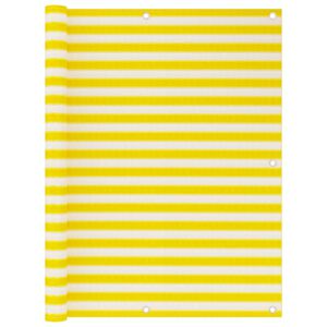 vidaXL &Eacute;cran de balcon Jaune et blanc 120x500 cm PEHD