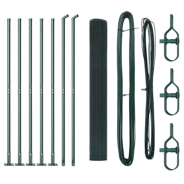 vidaXL Poteau de cl&ocirc;ture. Vert 10 x 0,8 m (25 x 25 mm mailles)