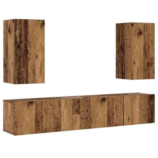 vidaXL Meubles TV muraux 4 pcs vieux bois bois d'ing&eacute;nierie