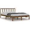 vidaXL Cadre de lit Marron miel Bois de pin massif 135x190 cm Double