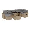 vidaXL Salon de jardin avec coussins 8 pcs beige r&eacute;sine tress&eacute;e