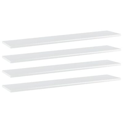 vidaXL Panneau de bibliothèque 4 pcs blanc brillant bois d’ingénierie