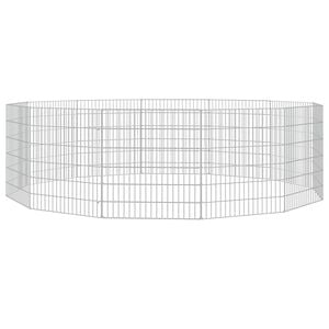 vidaXL Enclos d'animaux en libert&eacute; 12 panneaux 54x60 cm fer galvanis&eacute;