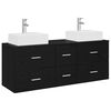 vidaXL Ensemble d'armoire de salle de bain 3 pc Noir