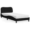 vidaXL Lit avec matelas Hvar noir 90x190 cm tissu