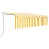 vidaXL Auvent r&eacute;tractable automatique avec store 5x3 m Jaune et blanc
