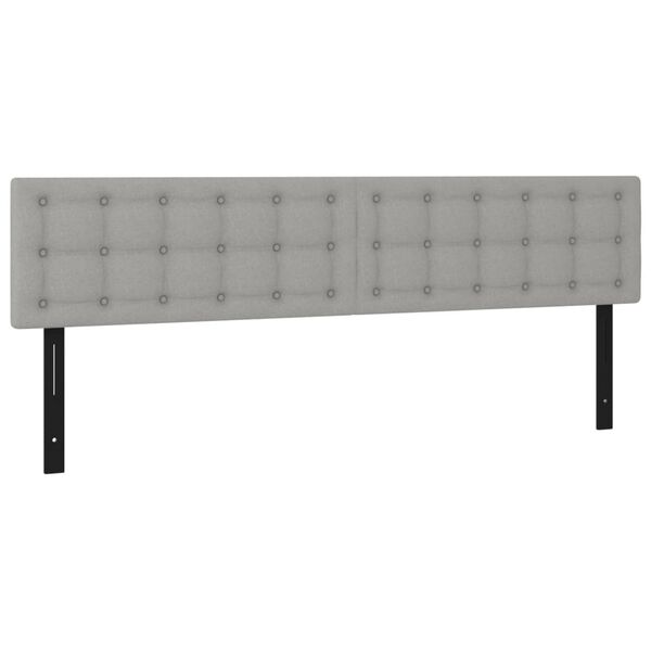 vidaXL T&ecirc;tes de lit 2 pcs gris clair 90x5x78/88 cm tissu