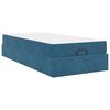 vidaXL Cadre de lit avec matelas avec matelas 2 pcs Bleu Velours