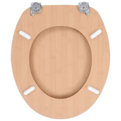 vidaXL Siège de toilette avec couvercle MDF Design bambou