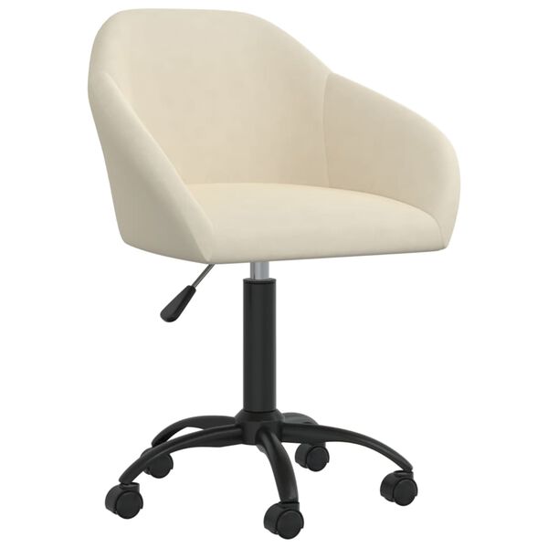 vidaXL Chaises pivotantes &agrave; manger lot de 2 cr&egrave;me velours